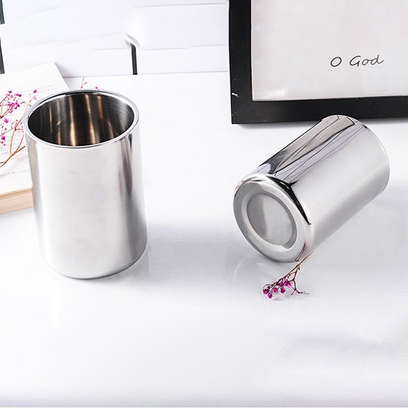 Double Wall Stainless Steel Drinking Cup Beer Coffee Tea Mug Drinkware New