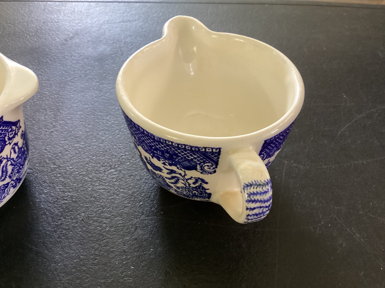 Blue Willow Pattern Non Branded Sugar Bowl and Cream Pitcher Set