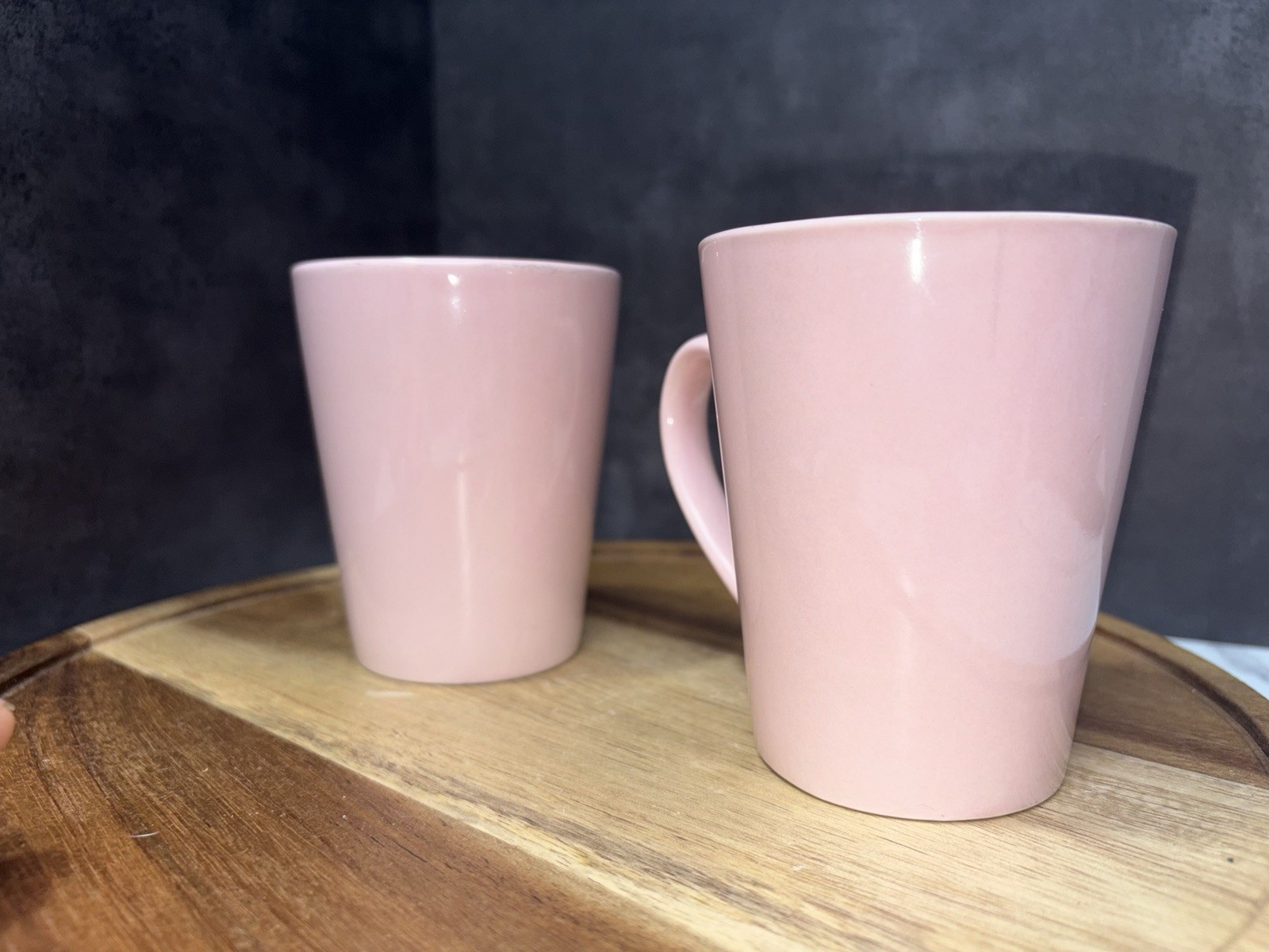 Set of 2 Blush Pink Ceramic Latte Coffee Mugs Unbranded
