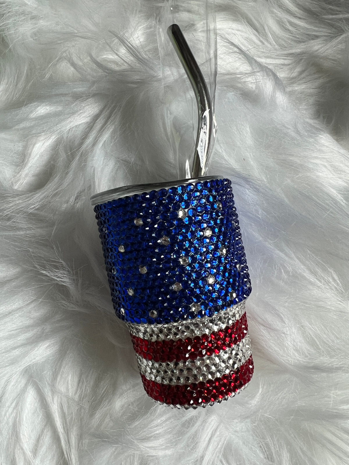 4th Of July Rhinestones 3oz Stainless Steel Custom Mini Tumbler Cup Shot Glass