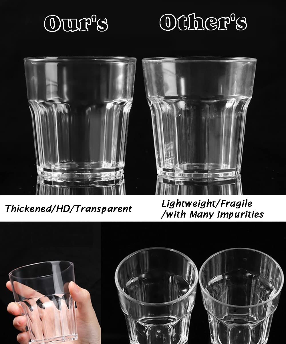 8 Pcs Plastic Tumblers Reusable Cups, 8.5oz Plastic Drinking Glasses, Unbreak…