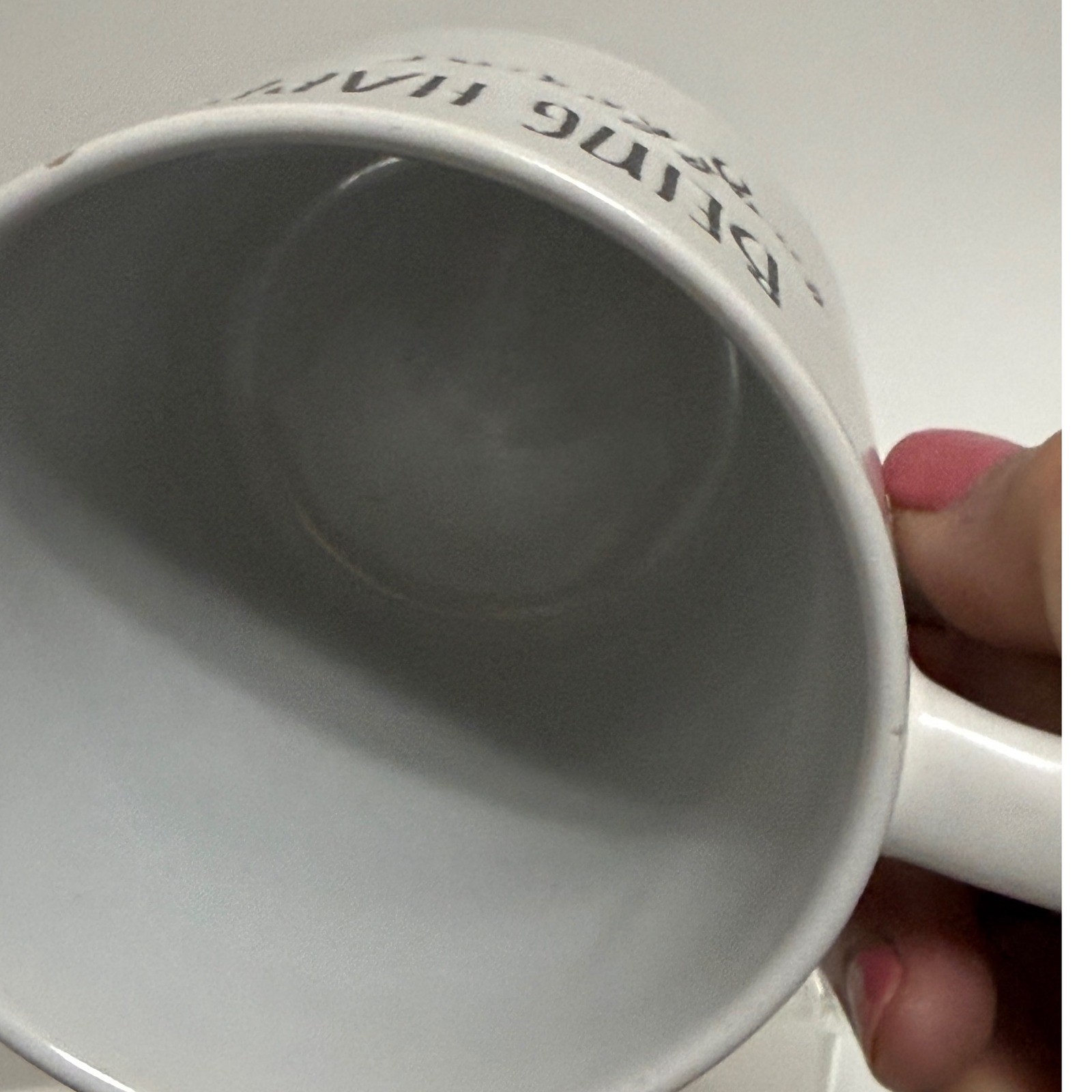 Belle Maison Being Happy Together Always White Ceramic Coffee Mug 3.5in