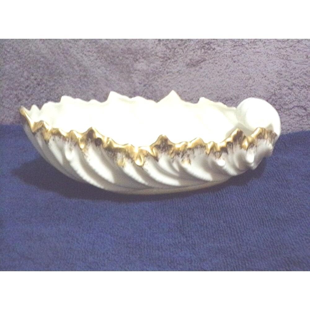 Lenox Oval Acanthus Candy Dish w/24K Gold Trim