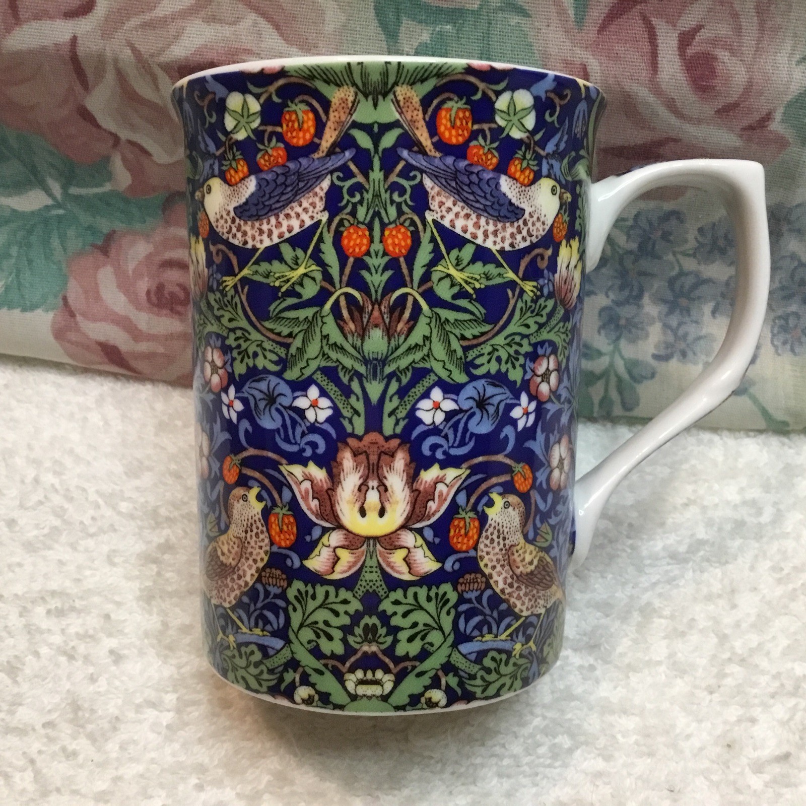 William Morris Strawberry Thief Mug Cup Leonardo Collection Fine China Blue