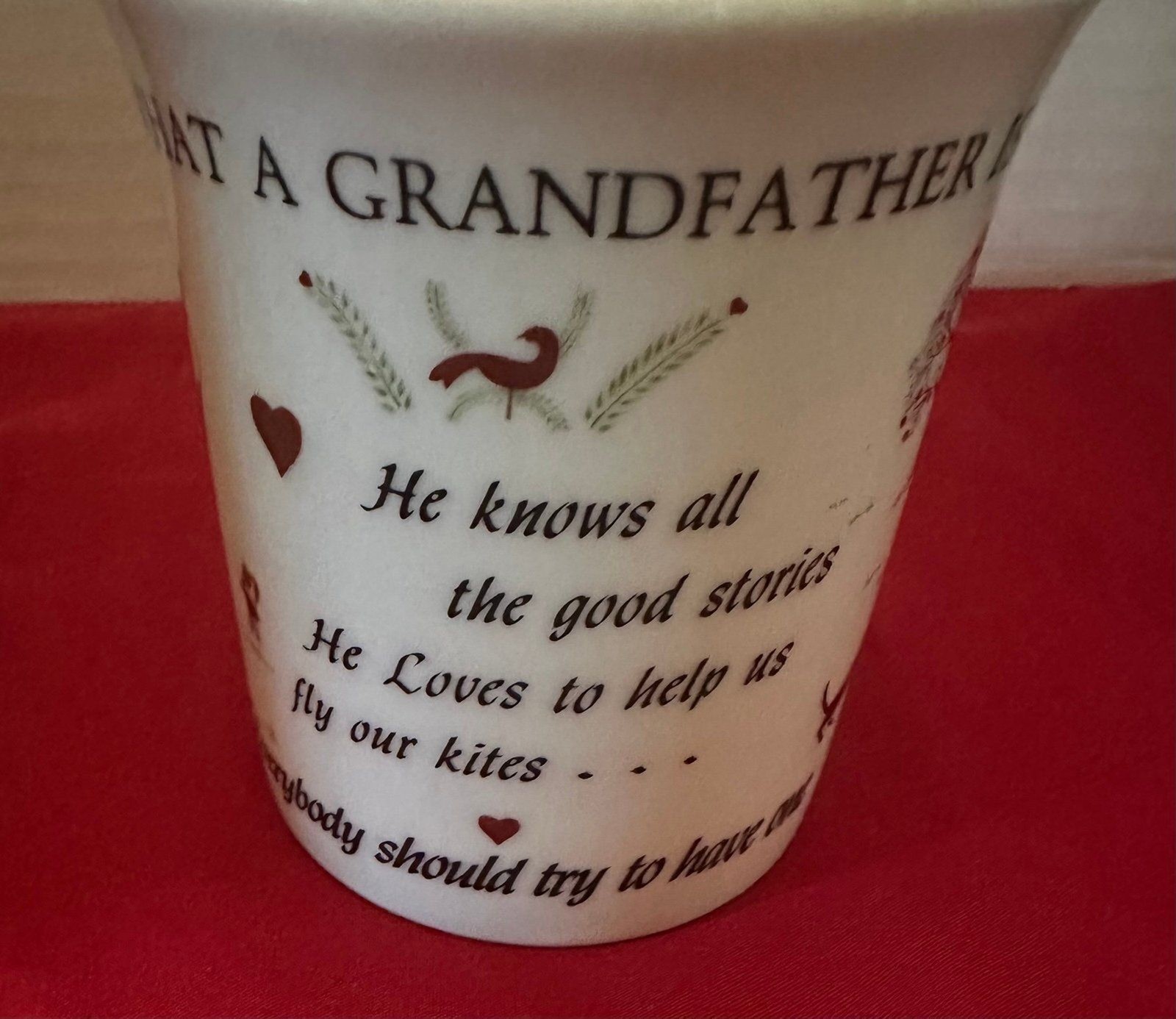 Two piece set of “What a Grandmother Is/What a Grandfather Is” Porcelain Mugs