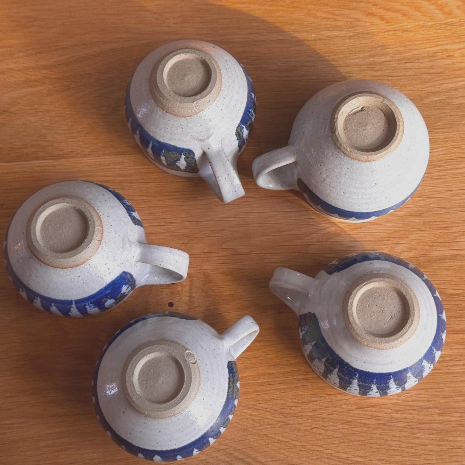 Ceramic Stoneware Artisanal Cup & Saucer 11-Piece Set, Cobalt Blue, Incomplete