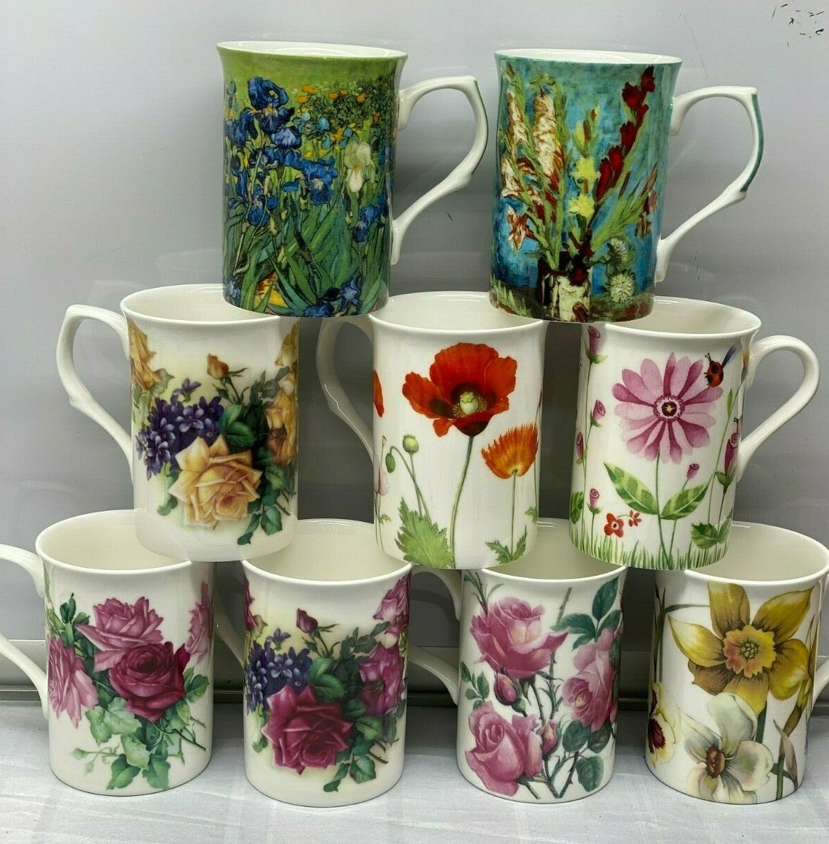 Pink Roses Flowers Floral Stechcol Cup Mug New 10 oz 4 ” High