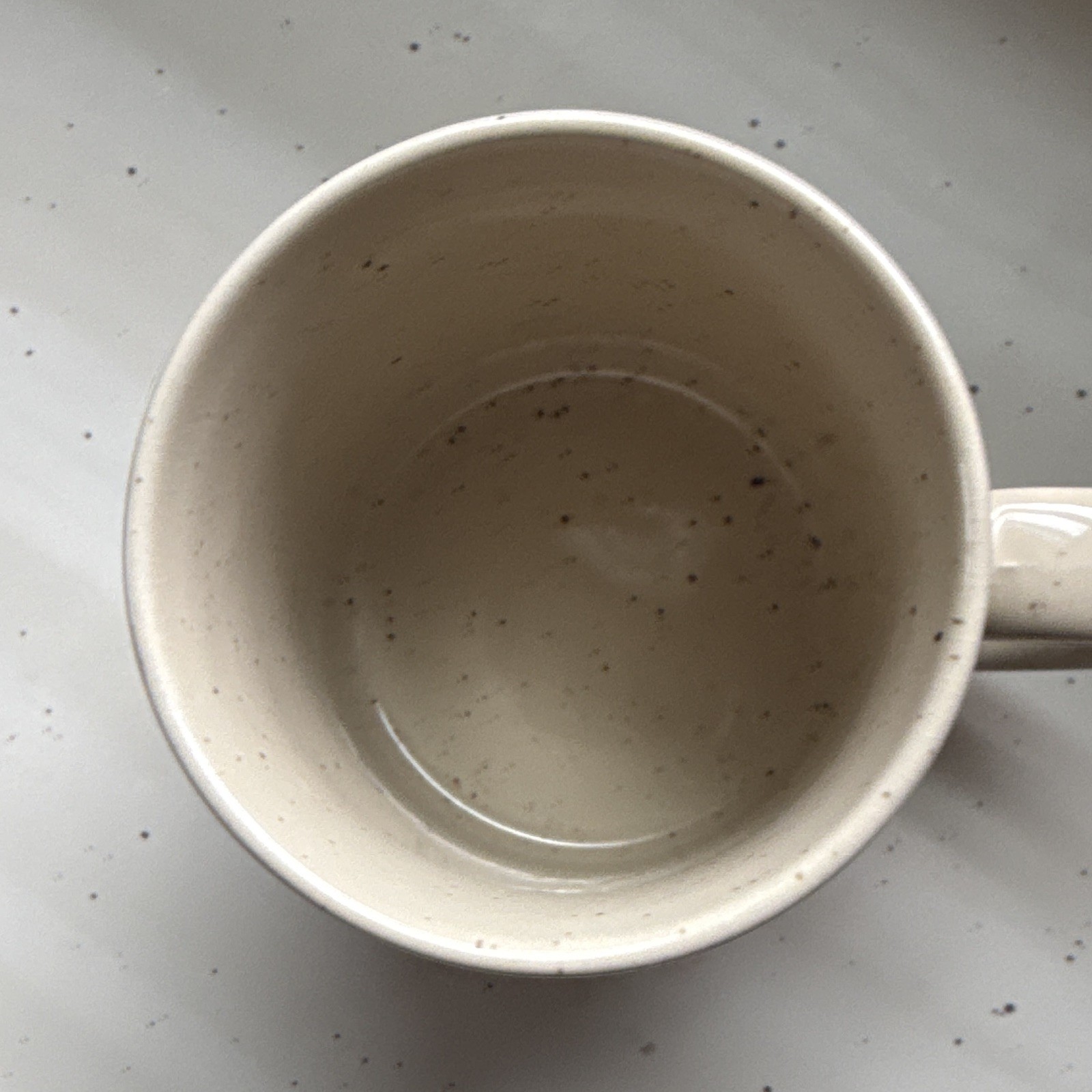 Vintage 1984 D Crest Japan Folk Art Floral Speckled Stoneware Coffee Mug