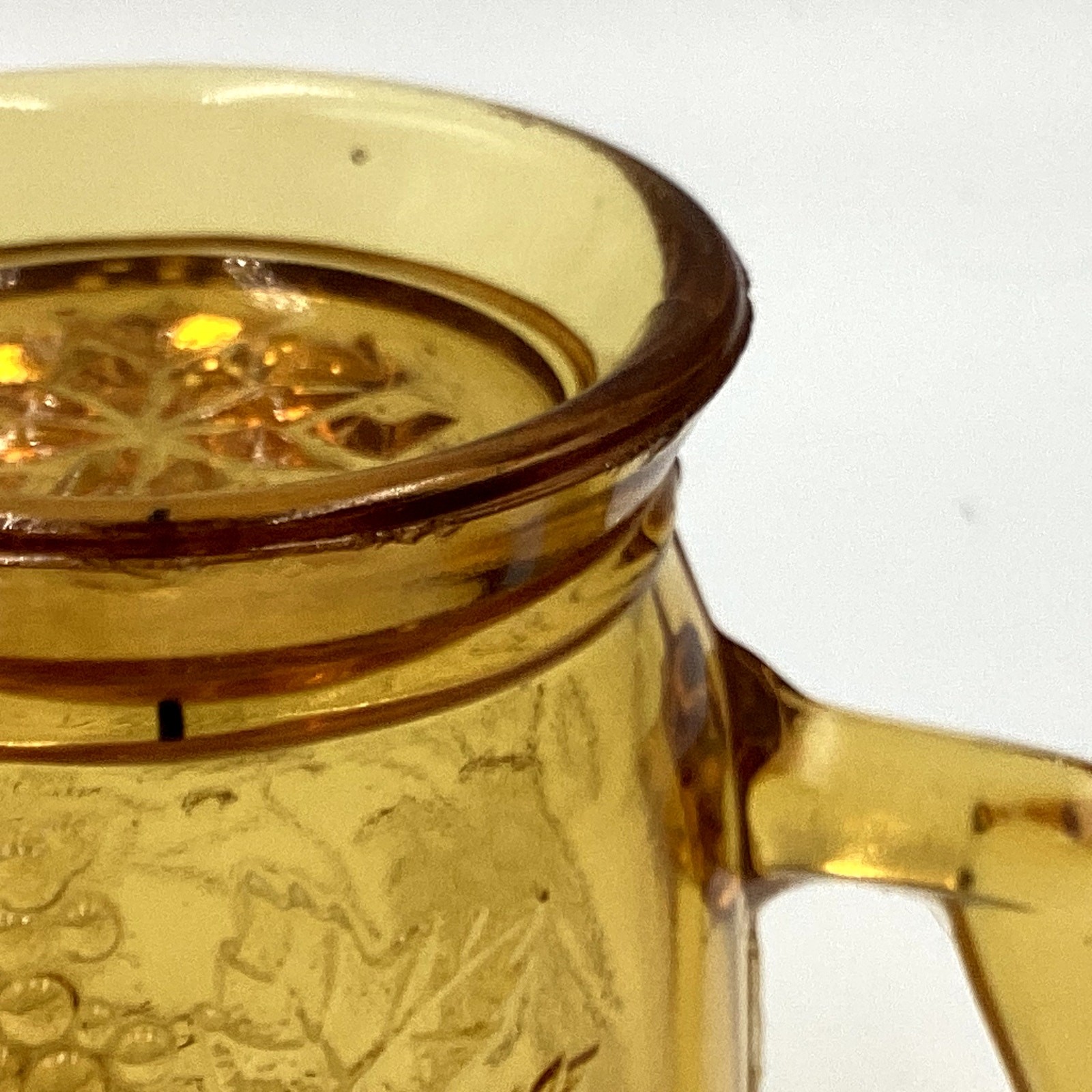 EAPG Bryce Brothers Amber Glass Mug Grape Bunch