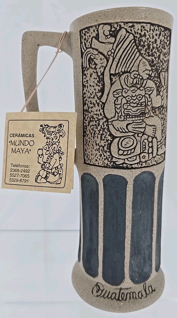 NEW Handmade Keramike Maya “Mundo Maya” MAYAN AZTEC COFFEE MUG – Guatemala