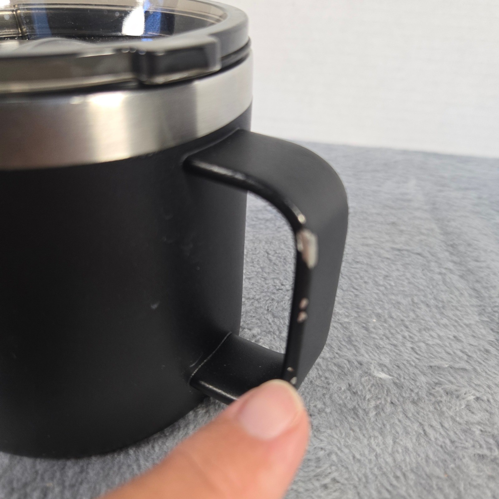 YETI Rambler 14 oz Mug Black Stainless Steel Vacuum Insulated Camp Mug with Lid