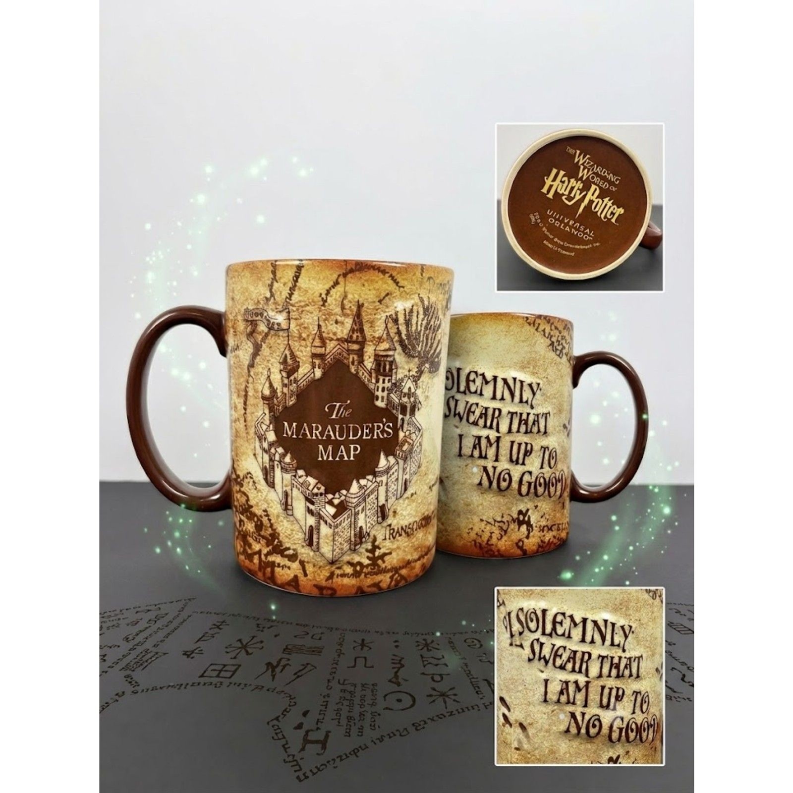Universal Studios Harry Potter Marauders Map Coffee Mug Hogwarts Castle 16oz EUC