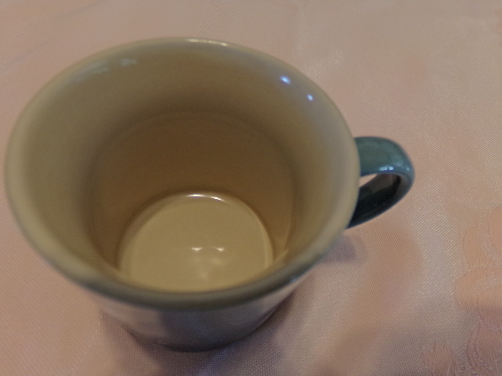Le Creuset Stoneware Artichaut Green Espresso 2 1/2 Inch Mini Cup Mug EUC!