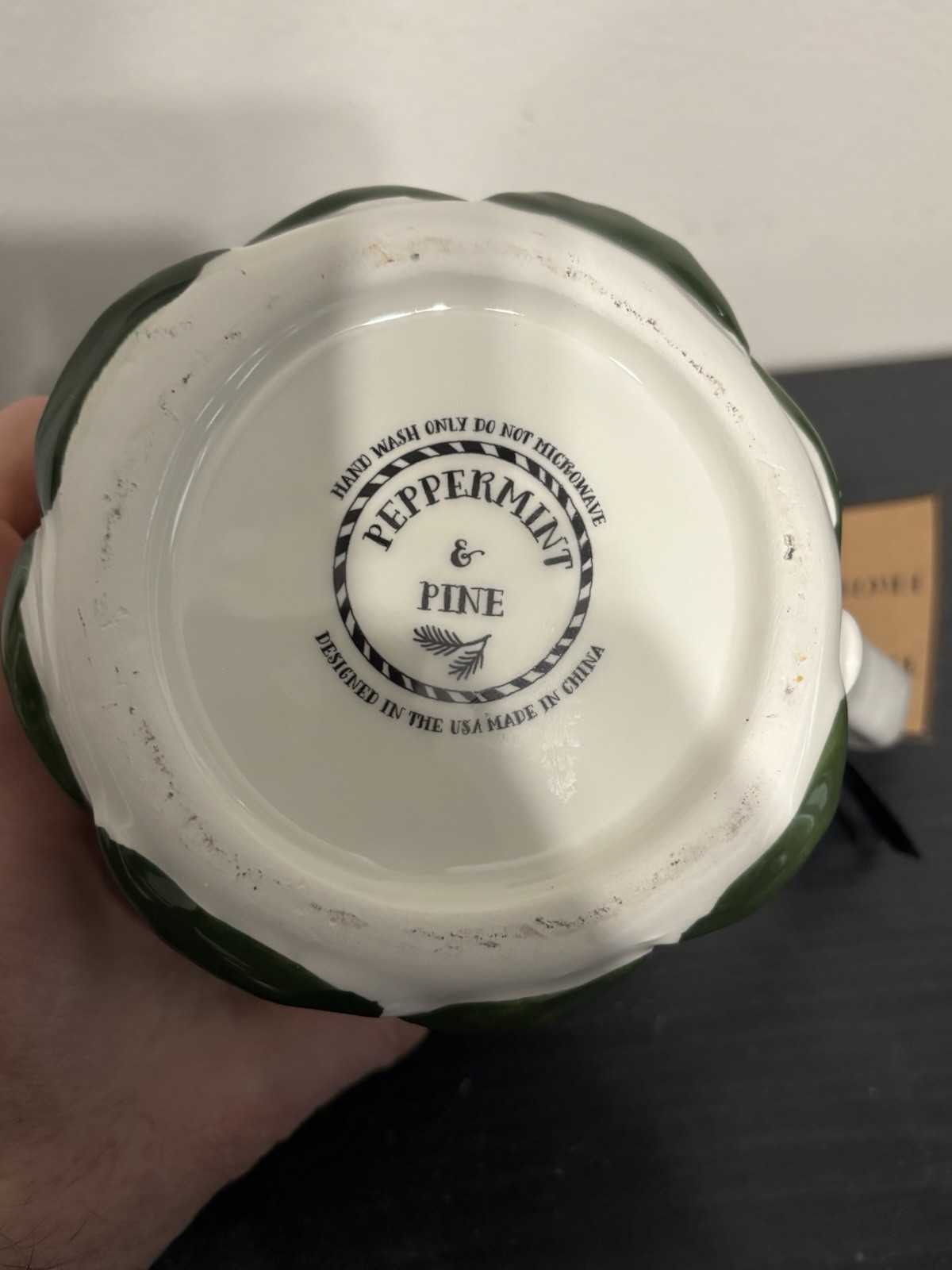 Peppermint & Pine Large Ceramic Mug Evergreen Trees Brand New Coffee Tea Cup Mug