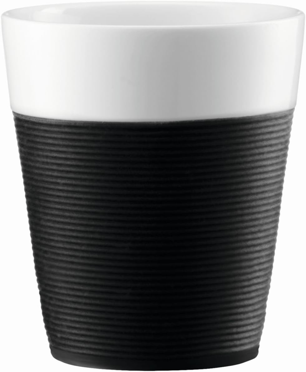 Bistro 11582-01 Bistro 2-Piece Mug with Silicone Sleeve 0.3L – Black/White