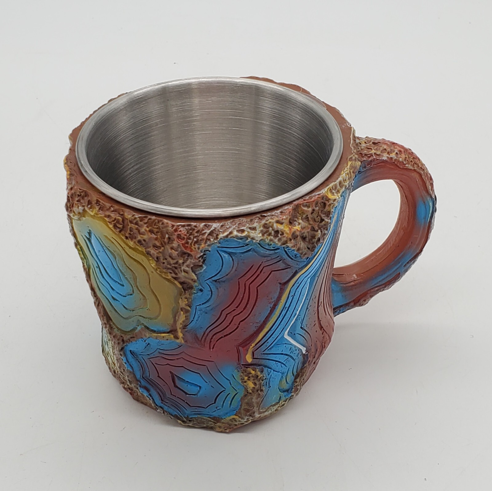 Resin Texture of Mineral Crystal Coffee Mug, Blue green brown