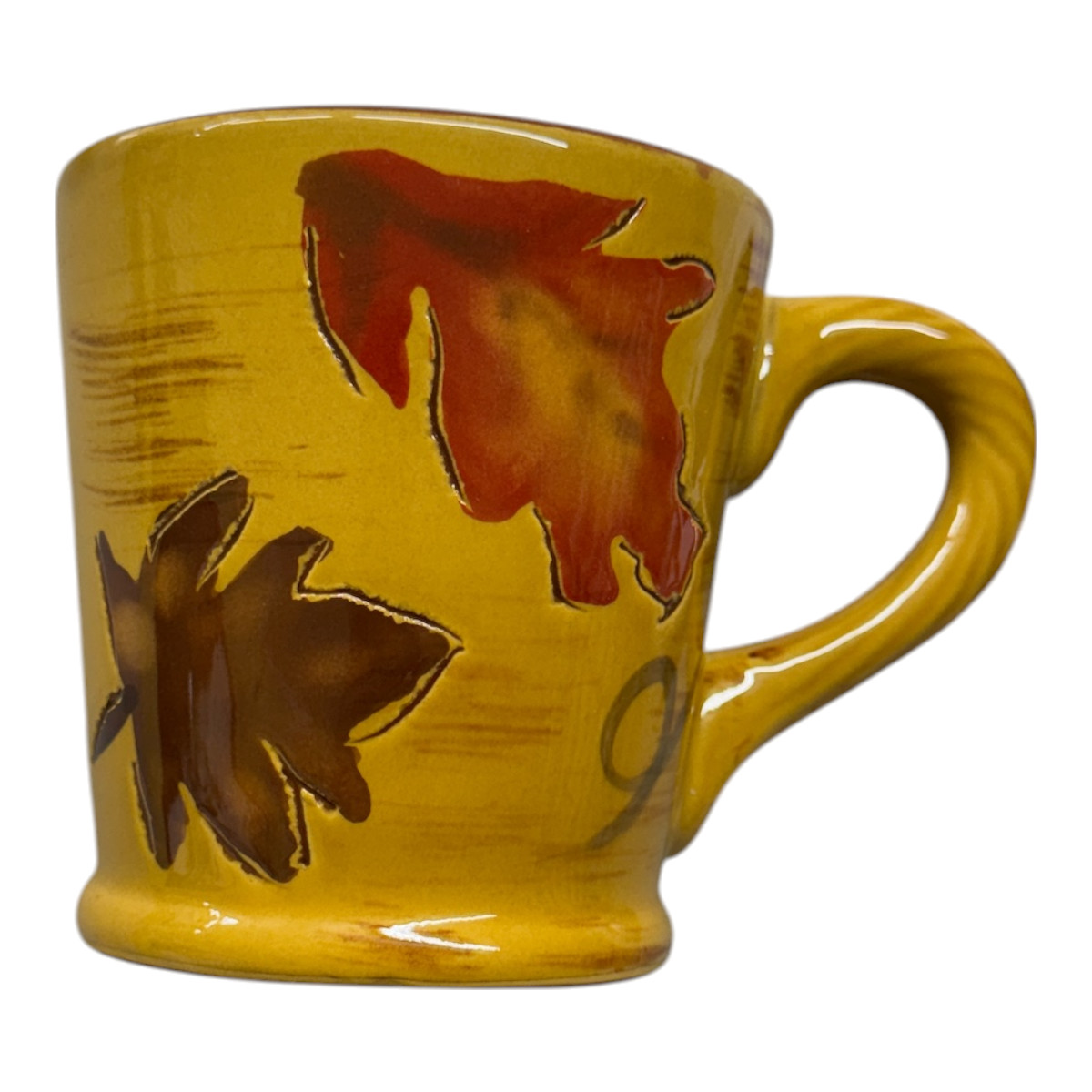 Giftcraft Inc Coffee Mug Teacup Set of 4 Leaves Fall Autumn EUC