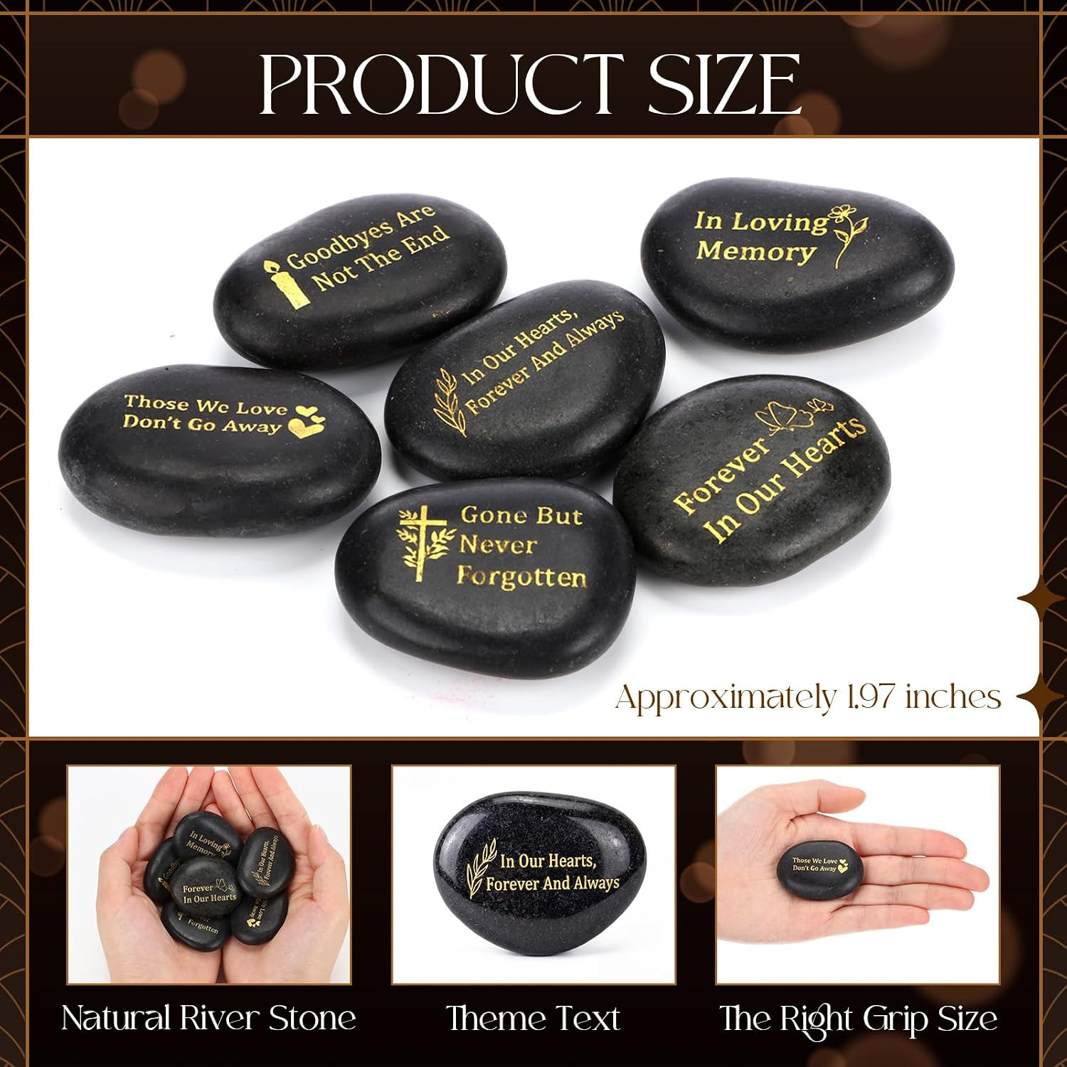 30 Pcs Memorial Stone 1.97 Inch Celebration of Life Favor Inspirational River Ro
