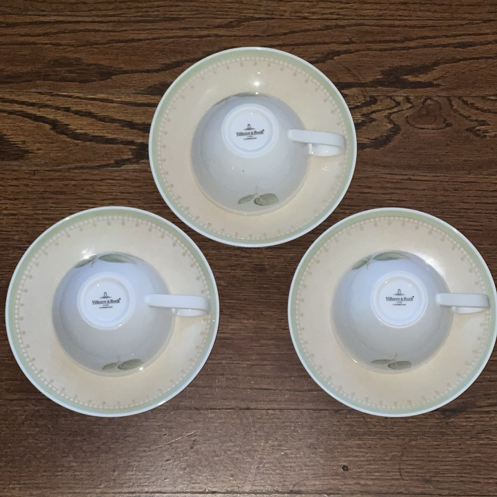 Set of 3 Villeroy & Boch Florea Butterfly Tea Cups /Saucers Germany Luxembourg