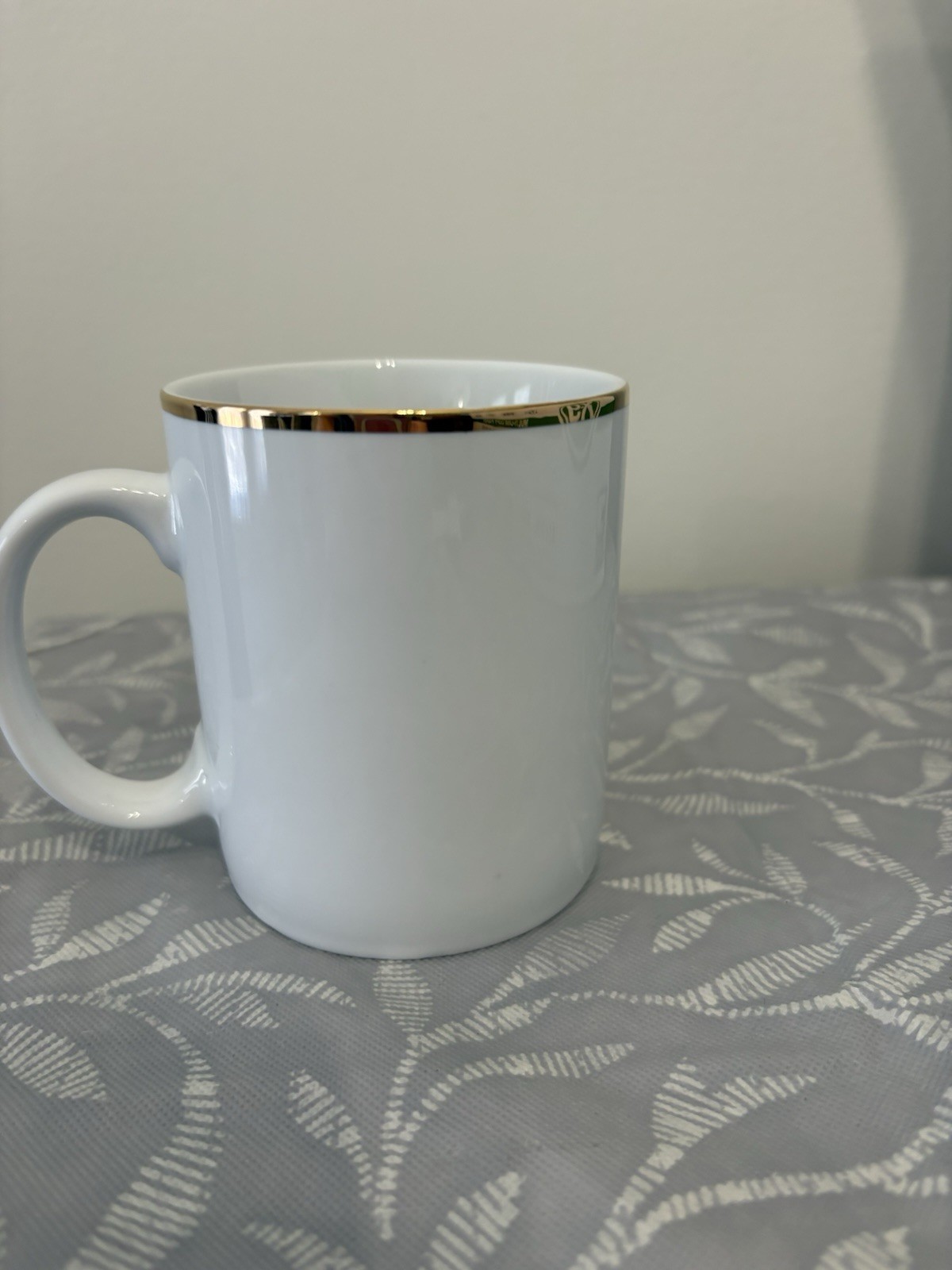Porsche Official Emblem Coffee Mug/Cup Porcelain Gold Rim Made in Germany