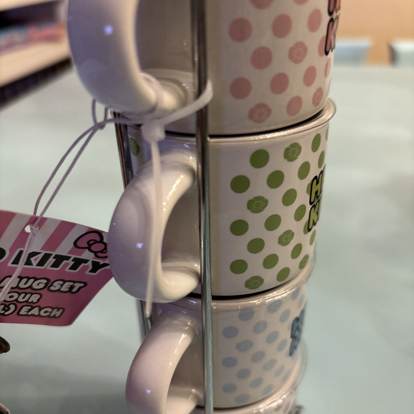 New Hello Kitty Stackable in rack espresso cups mugs