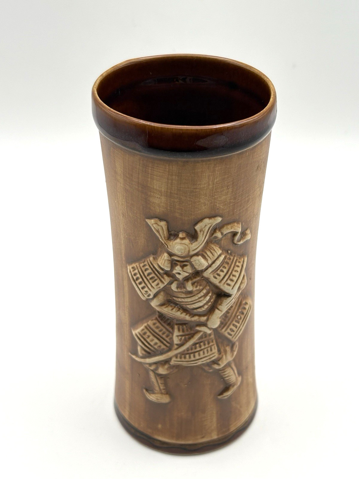 Samurai Warrior Grog Relief Asian Ceramic Tiki Style Mug Japan 7″