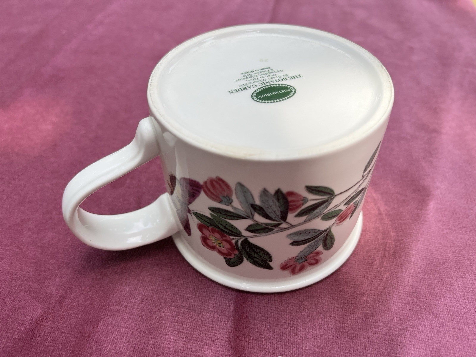 Portmeirion Botanic Garden 10 oz Ceramic Mug Floral Butterfly Microwave Safe