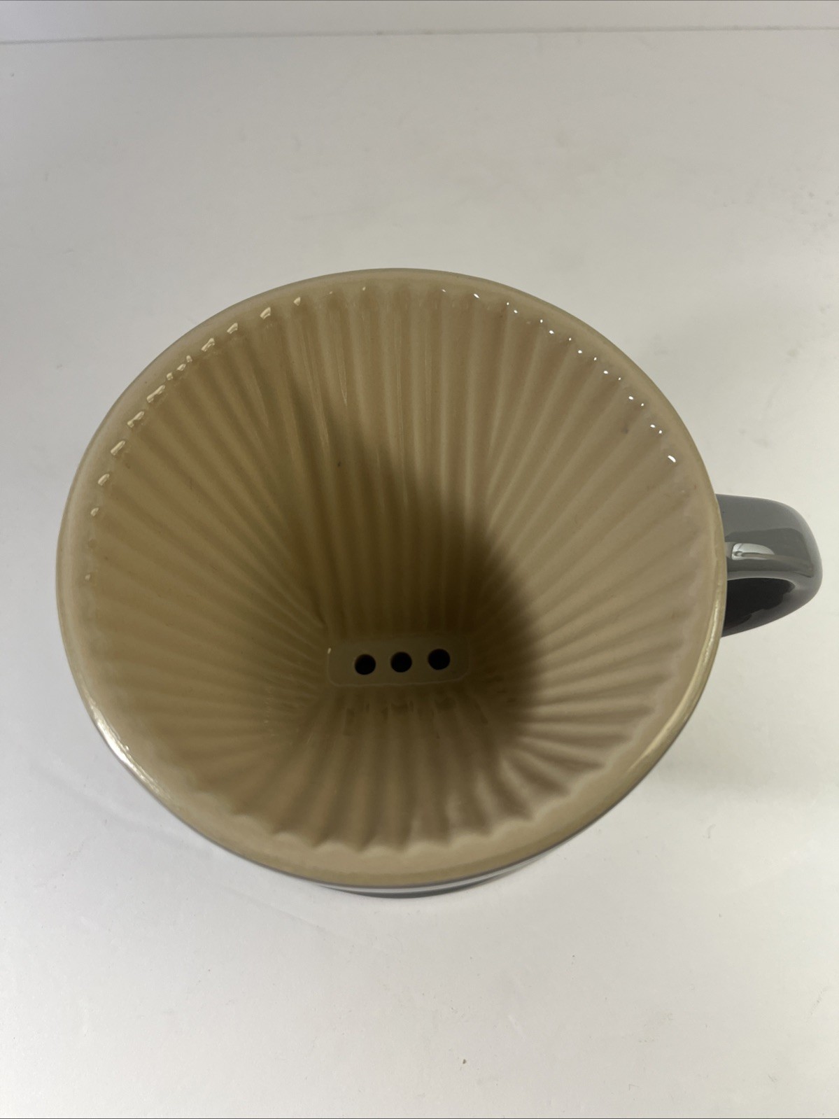 Le Creuset Pour-Over Coffee Cone Dripper Oyster Stoneware 12 oz Made In France