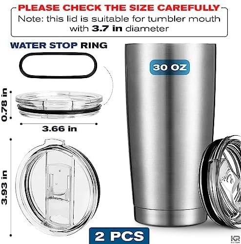 2 Pack Universal 30 oz Tumbler Lids – Sliding Closure Spill-Proof & Splash