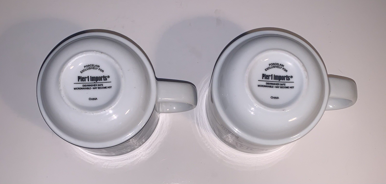 2 Pier 1 Imports Love Amore Stackable Ceramic Mugs