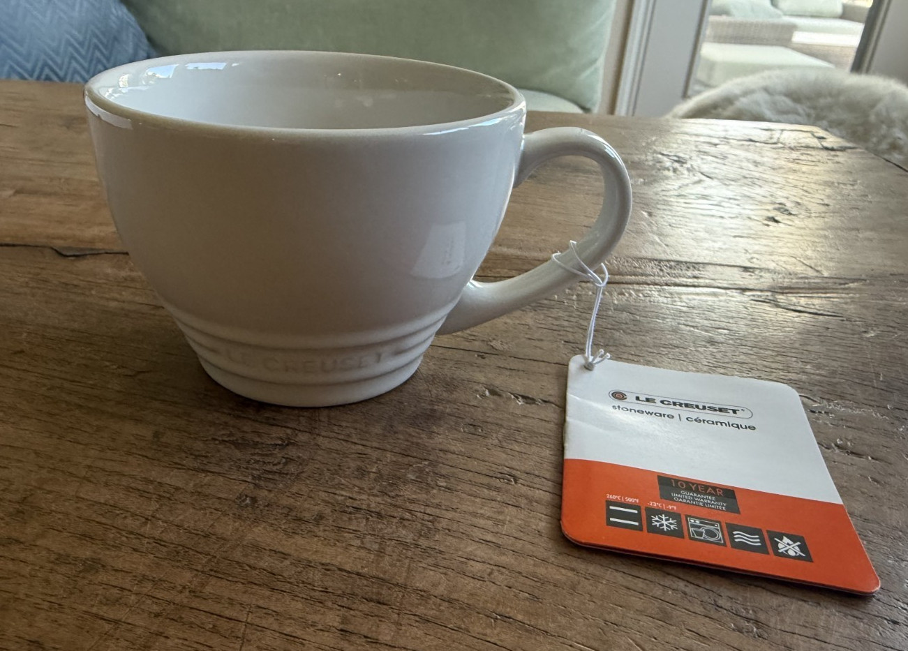 Le Creuset Stoneware Giant Cappuccino Bistro Mug 14 oz White NEW