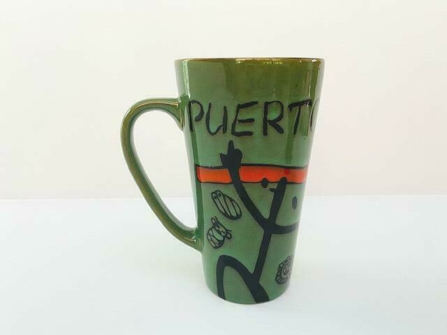 Puerto Rico Ceramic Coqui Taino Coffee Mugs Cups 12oz or 16oz Fine Souvenirs