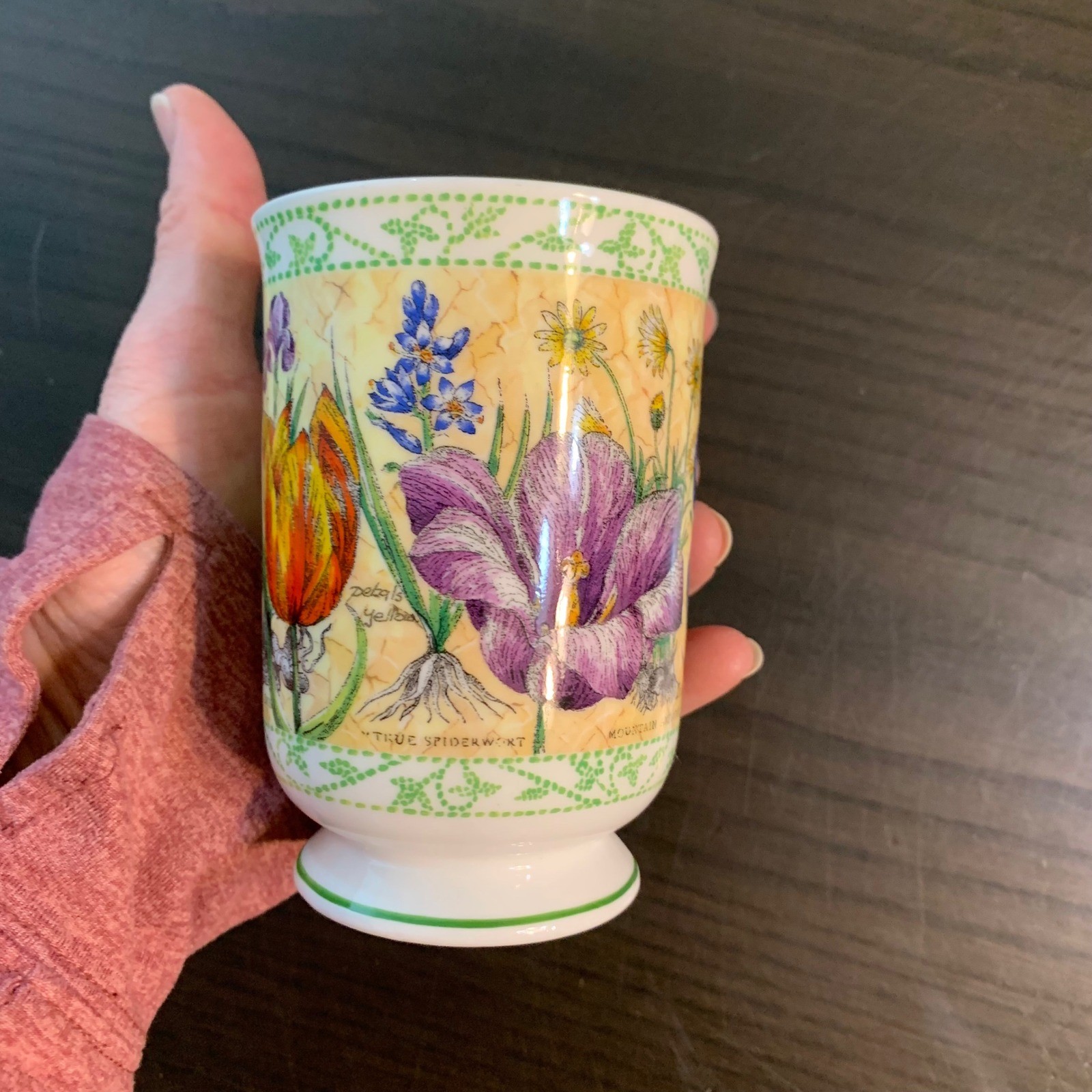 Duchess Parchment Flowers Fine Bone China Mug Made in England Floral Botanical