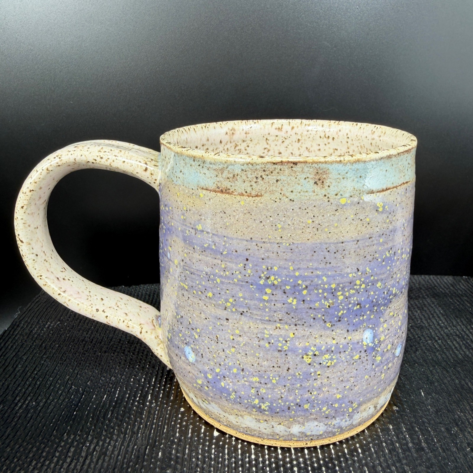 Studio Pottery Galaxy Glaze Mug Purple Blue Speckled Handcrafted Ceramic Cup Mug