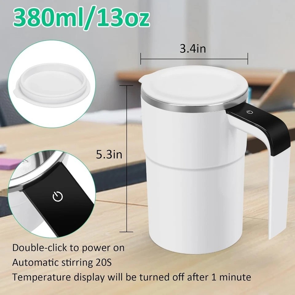 Automatic Magnetic Electric Self Stirring Mug Cup Mixing Coffee Milk Tea Beer