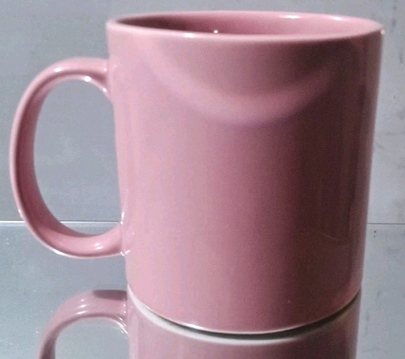 THINGS REMEMBERED PINK BUTTERFLY 3D Coffee Mug, Art Deco Engraved 20 Oz