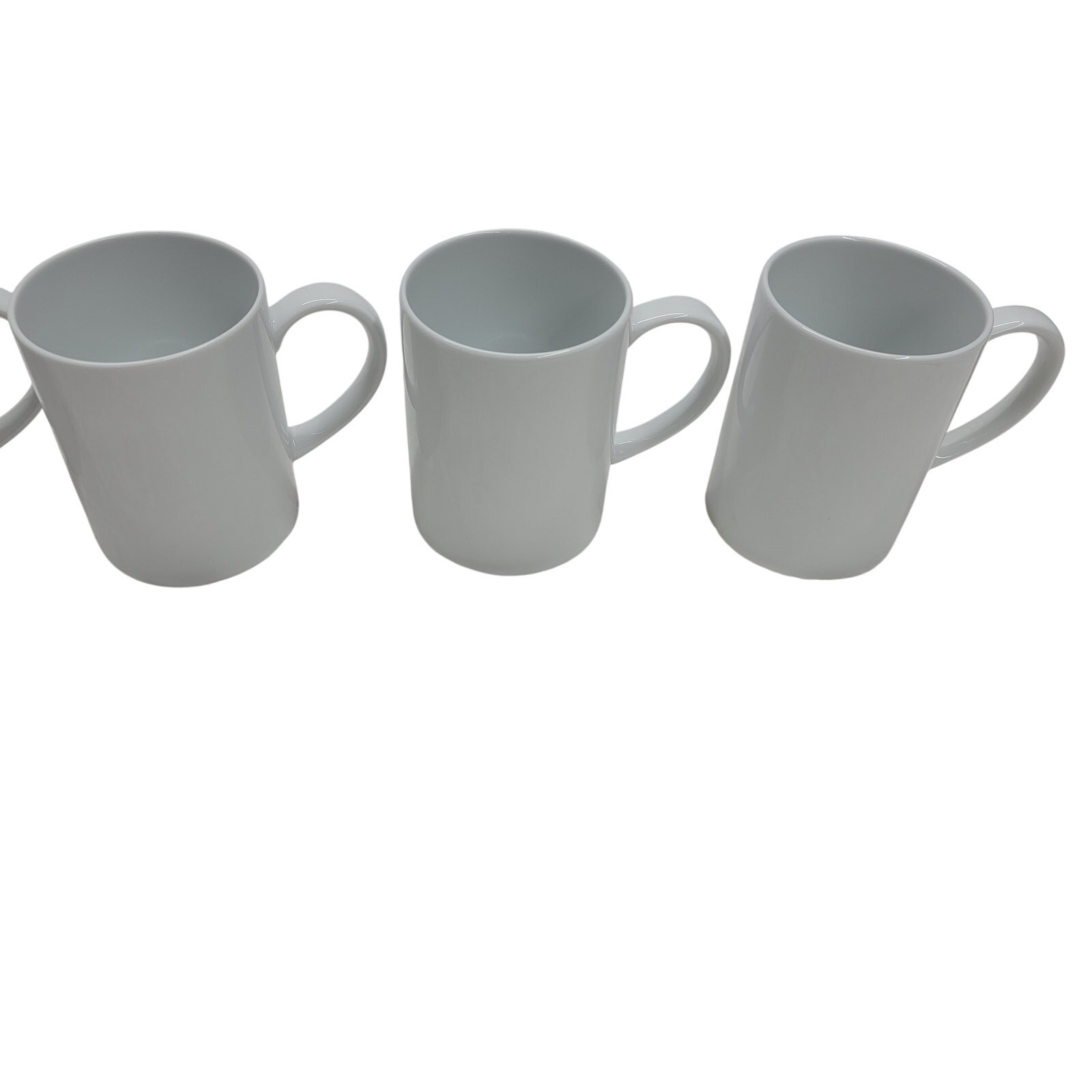 Set of 6 Crate & Barrel Aspen Can Mugs White Porcelain 11oz Coffee Cups New