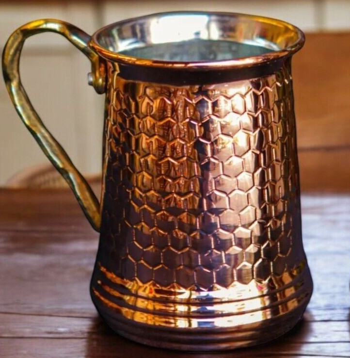 Pure Copper Beer Mug 15oz Moscow Mule Mug Cup, Unique Beer Mug, Copper Drinkware