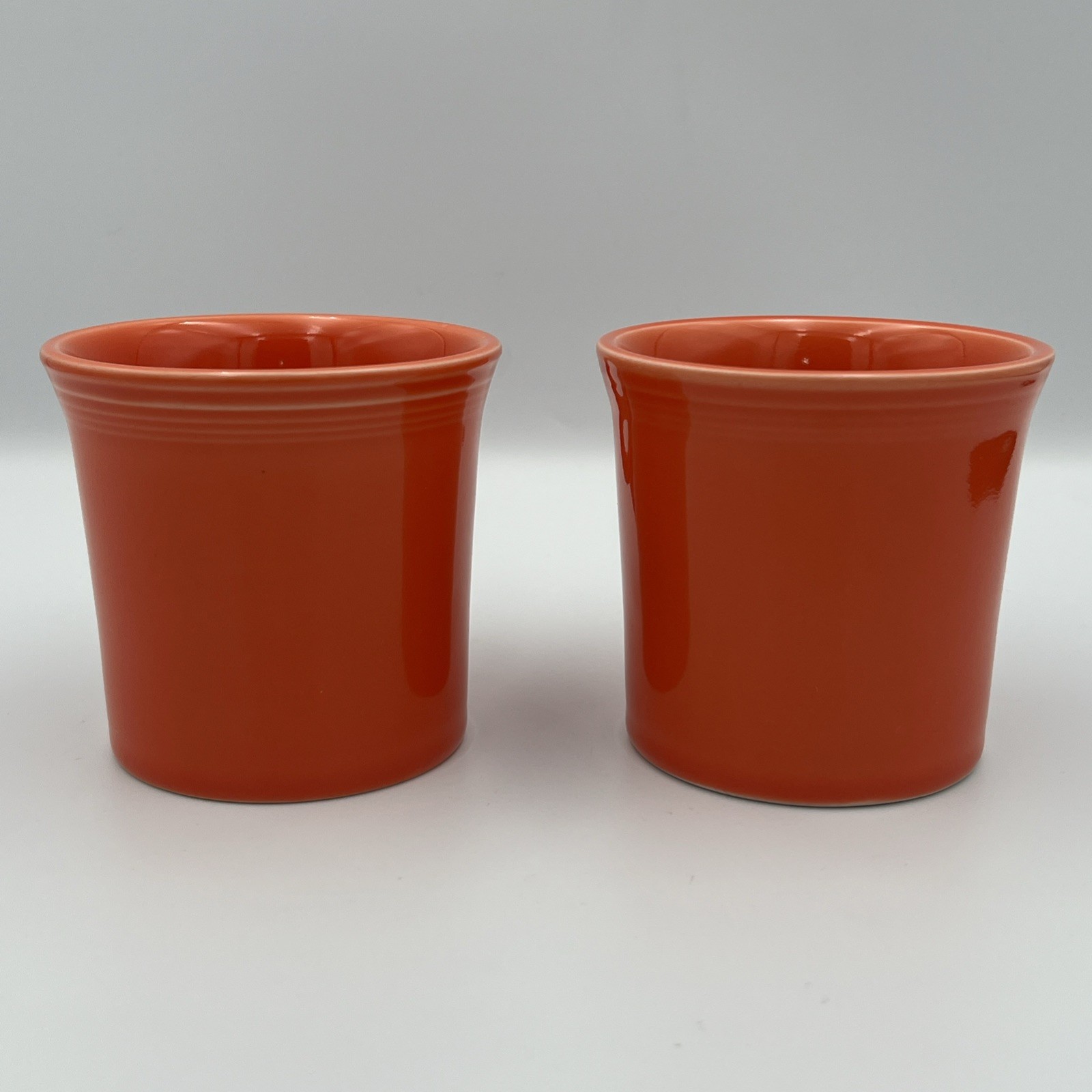 ❤️ 2 Fiesta Poppy Red Orange 10 oz Mugs Ring Handle Homer Laughlin Fiestaware