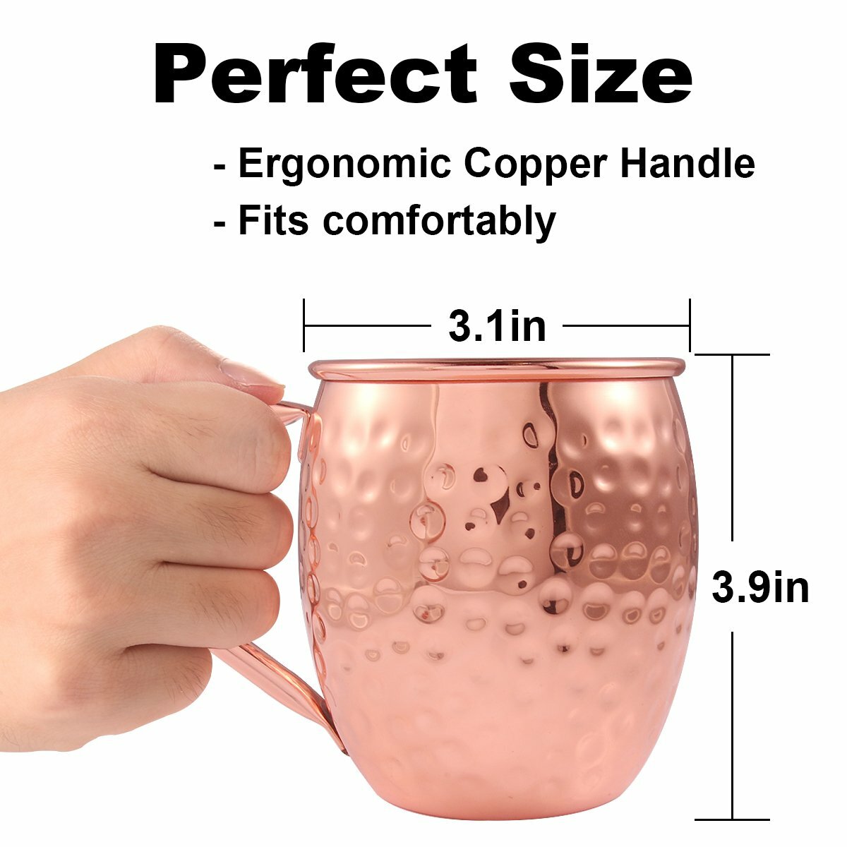 US SHIP 4Pcs Moscow Mule Copper Mug Set Cups with Handles Straws Coasters Brush