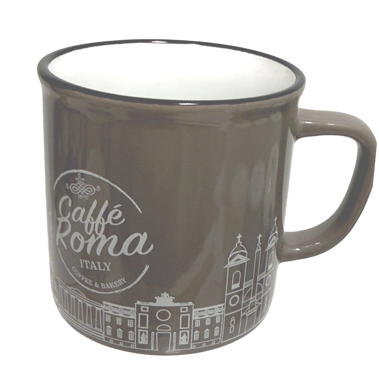 Borgo De Medici Caffè Roma Italy Coffee Mug Brown Ceramic Rome Landmark Cup