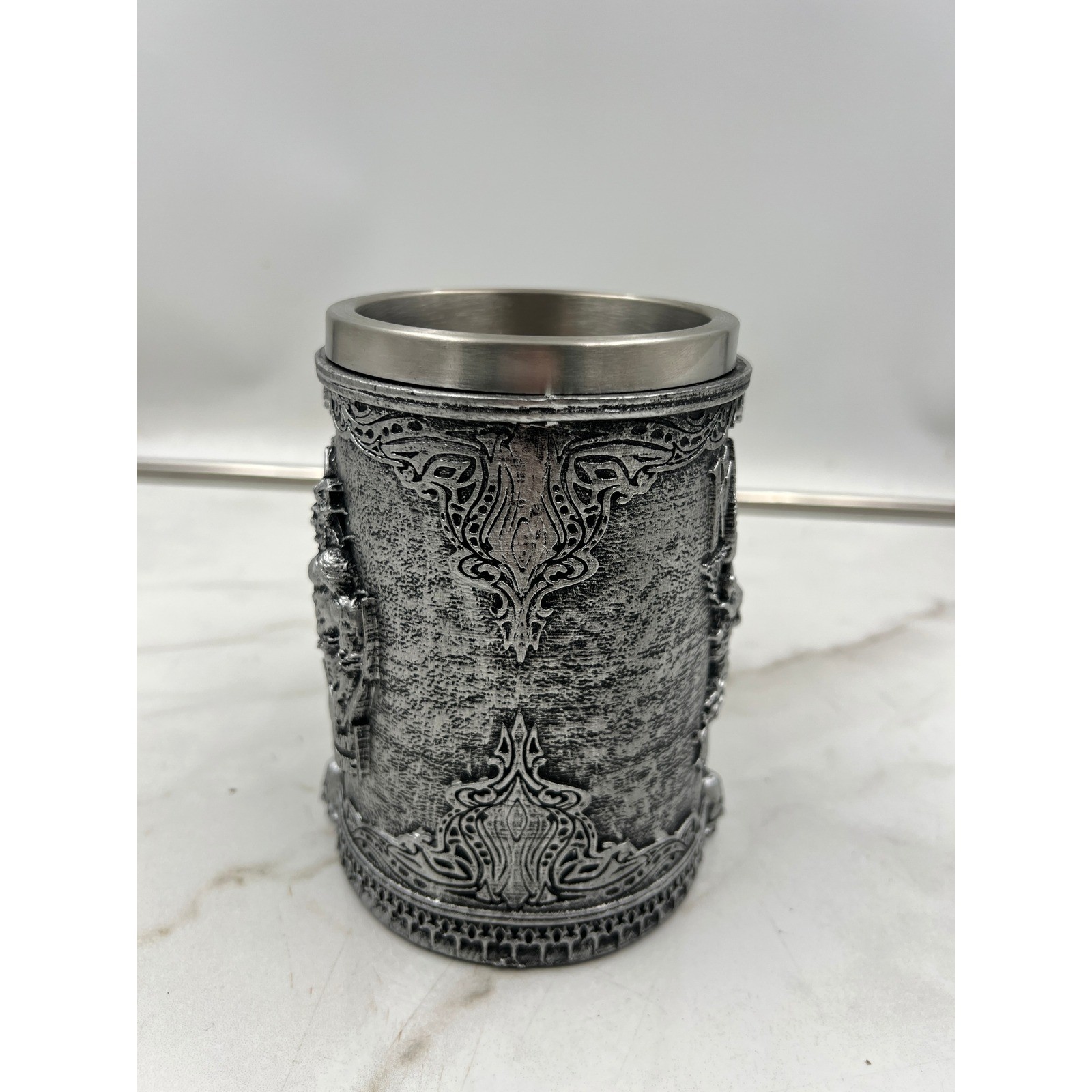 Red One Movie Krampushlap Stein 17oz Krampus Dark Lord of Winter Silver Mug NEW