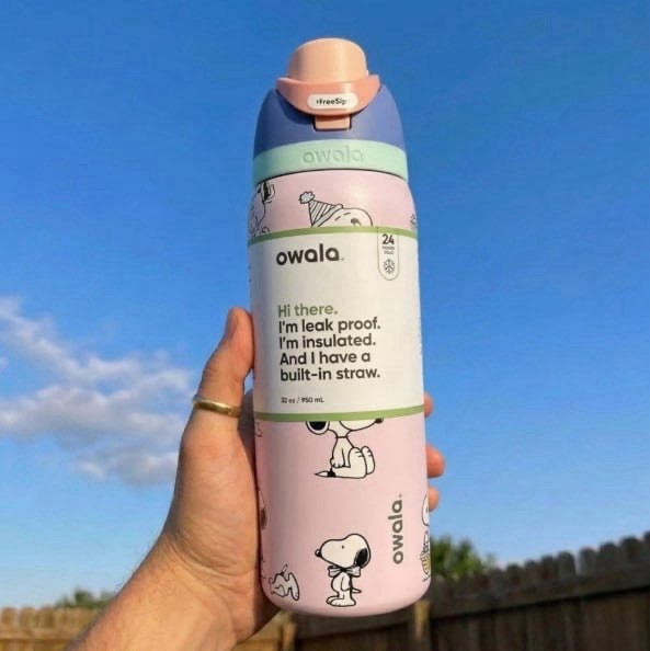 32oz Stainless Steel Water Bottle Pink Snoopy Exclusive Edition Owala 2026 New