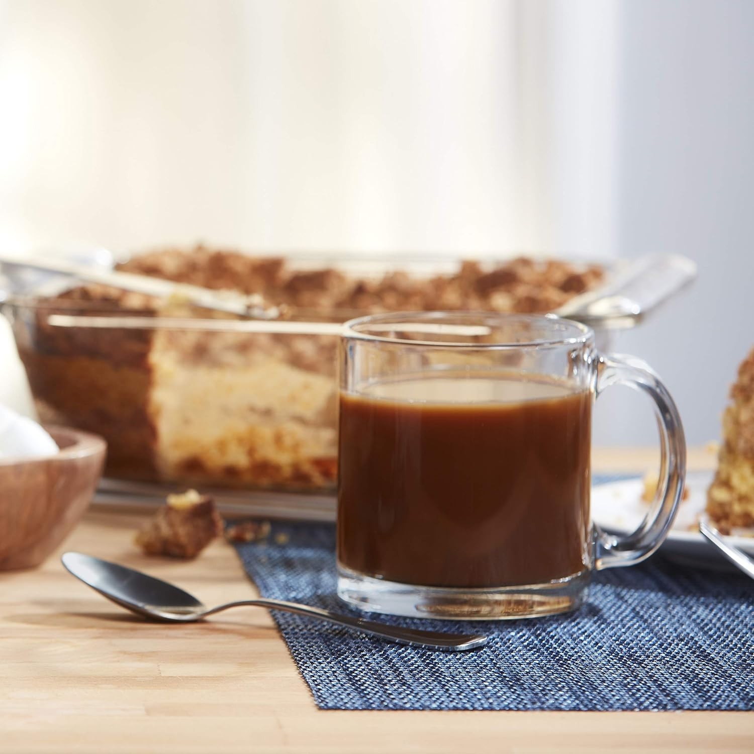Libbey Robusta Glass Coffee Mugs 13 oz Set of 4 Heavy Duty Glass