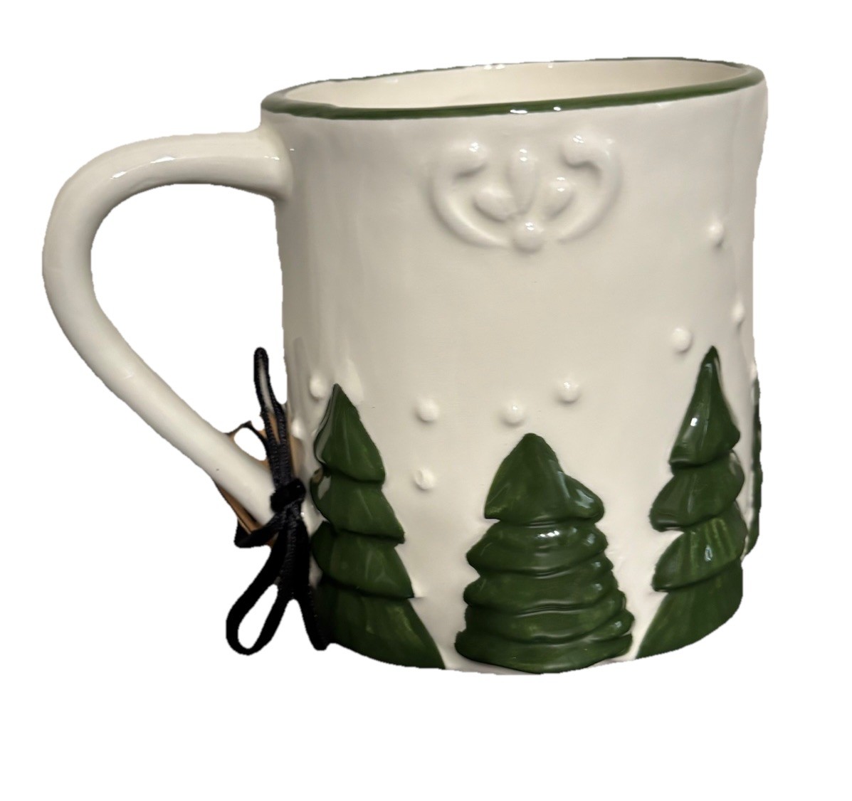 Peppermint & Pine Large Ceramic Mug Evergreen Trees Brand New Coffee Tea Cup Mug