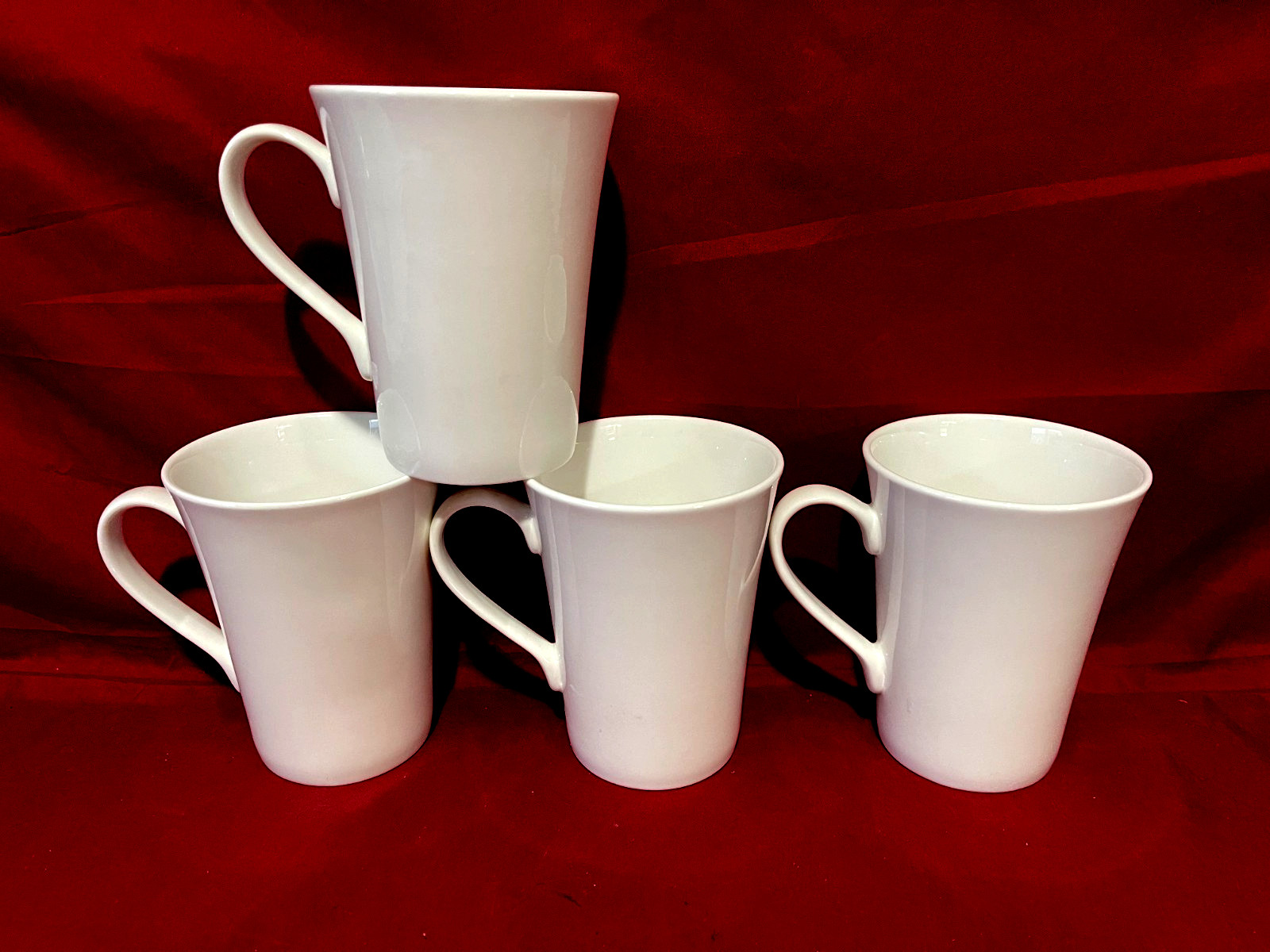 Mikasa Lausanne White Coffee Mugs Bone China (Set Of 4)