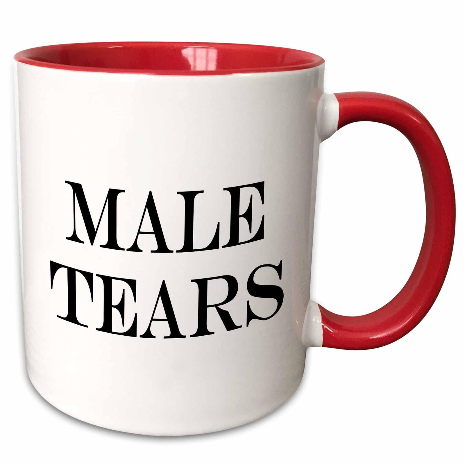 3dRose Male Tears Two Tone Mug, 11 oz, Red