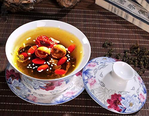 YBK Tech 10oz Large 5# Porcelain Kung Fu Gaiwan Tea Cup Saucer Lid Traditional