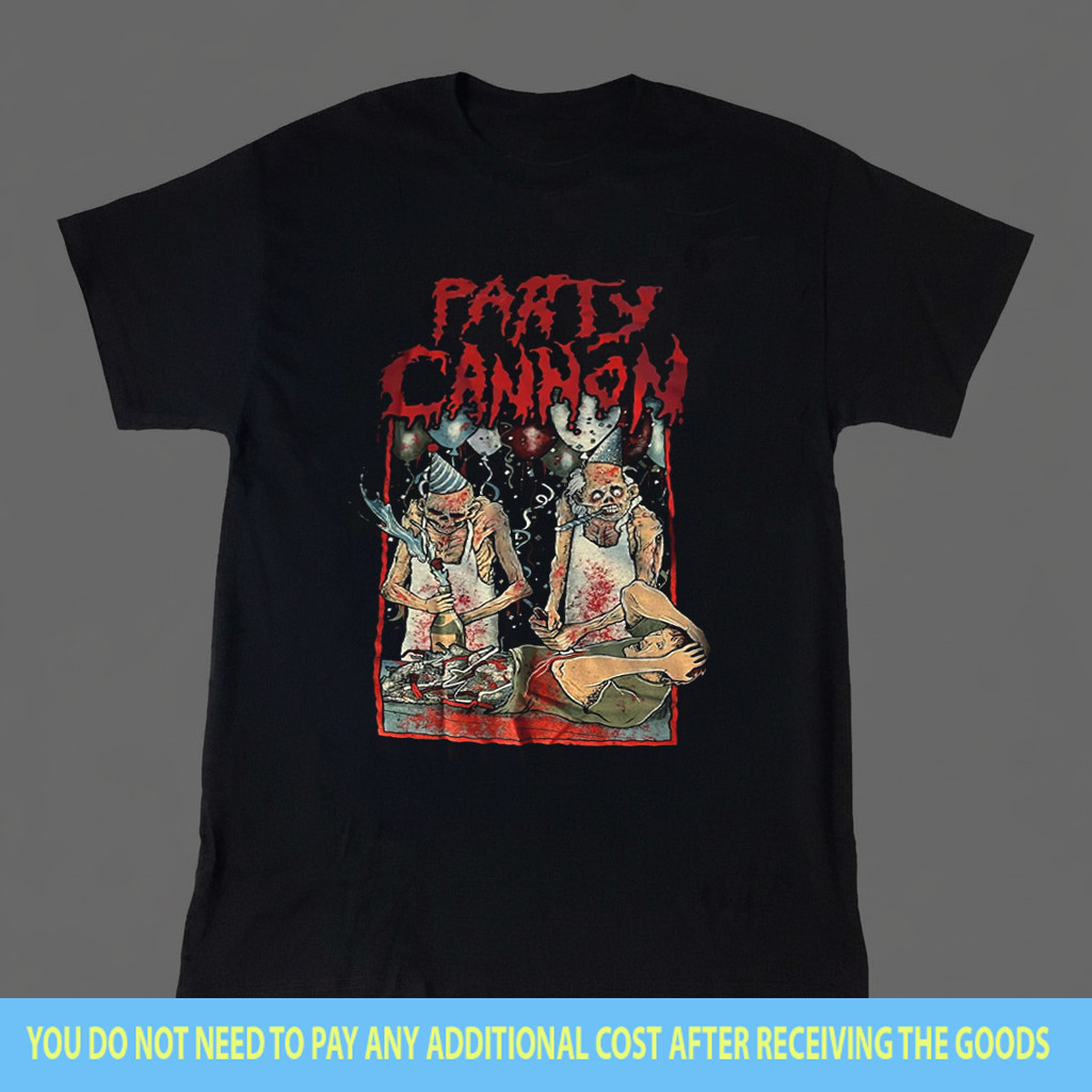 New Hot Party Cannon Partied in Half Shirt Black S-5XL AA580