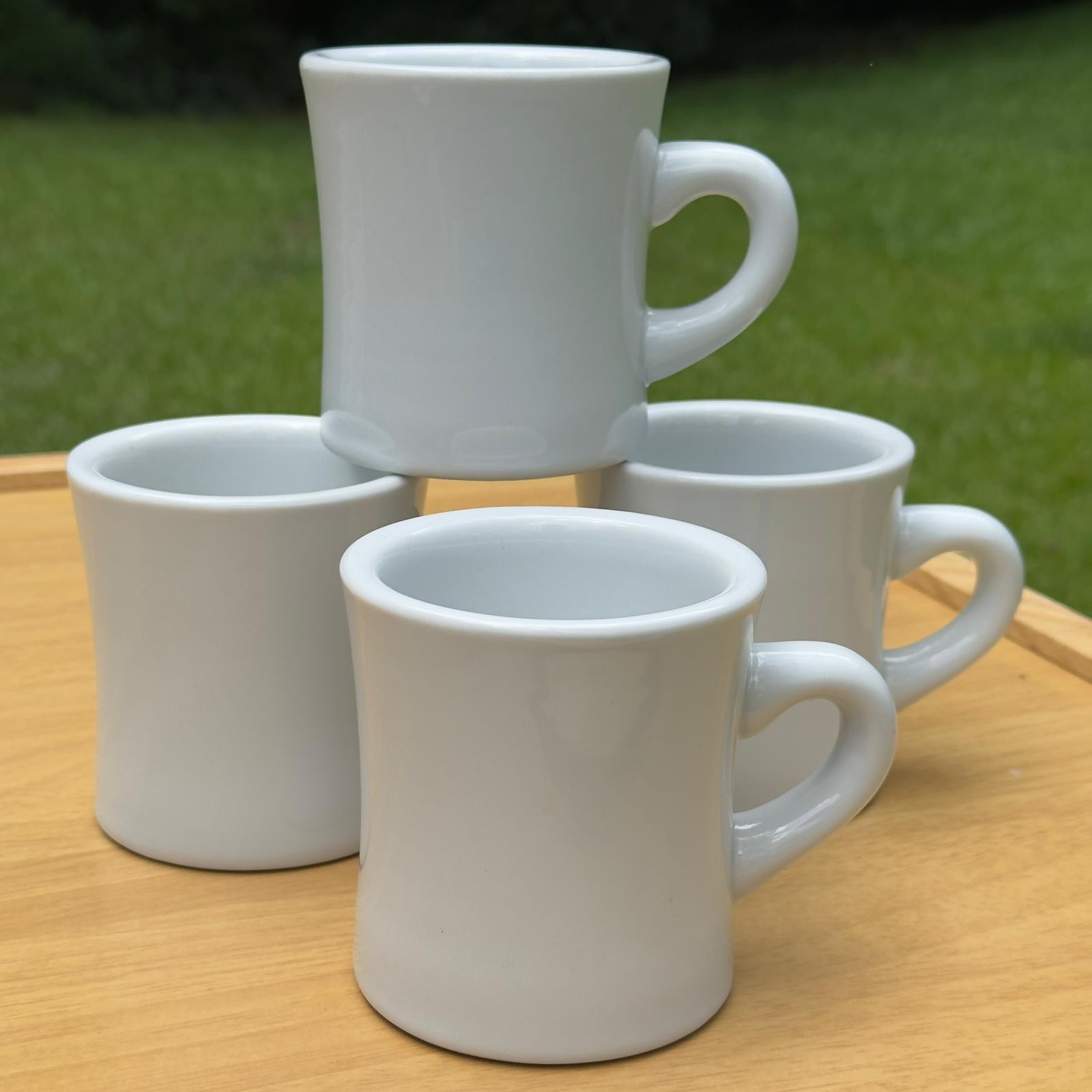 Vertex China – Bone White Restaurant Style Mugs – 8 oz – Lot Of 4
